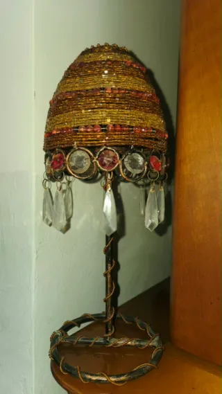 Lámpara Portavelas Decorativa cuentas