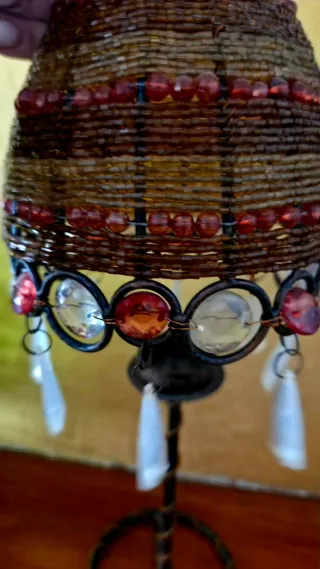 Lámpara Portavelas Decorativa cuentas