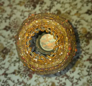 Lámpara Portavelas Decorativa cuentas