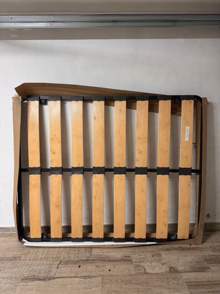 Somier y cabecero de madera blanco