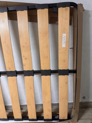 Somier y cabecero de madera blanco