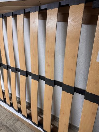 Somier y cabecero de madera blanco