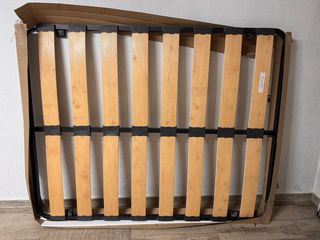 Somier y cabecero de madera blanco