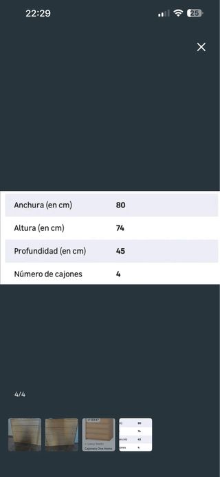 Cajonera de madera por 45€ cada 1