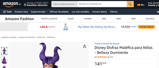 Disfraz Maléfica Disney Store Talla 13
