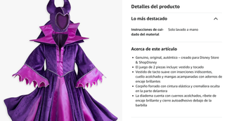 Disfraz Maléfica Disney Store Talla 13