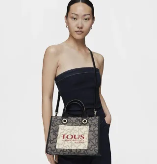 Bolso Tous modl. Amaya Kaos Icon. Beig-Negro.