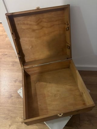 Mesa centro 3 cajas madera + cristal ahumado