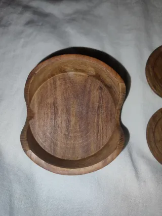 Juego 6 posavasos madera con caja