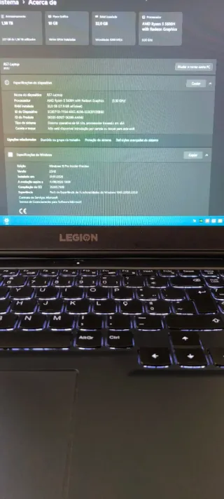 Lenovo Legion 5 / rtx 3060 / 16GB Ram/ como novo