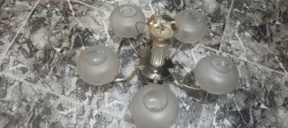 Lámpara Techo Vintage 5 Brazos Plateada