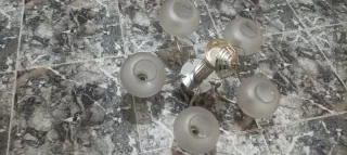 Lámpara Techo Vintage 5 Brazos Plateada