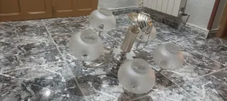 Lámpara Techo Vintage 5 Brazos Plateada