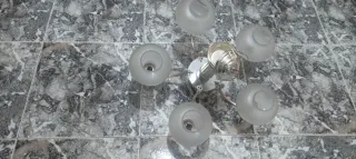 Lámpara Techo Vintage 5 Brazos Plateada