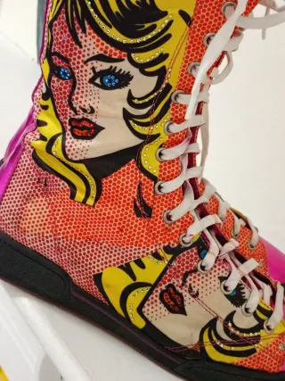 Stivaletti Le Silla Pop Art Arancioni Rosa