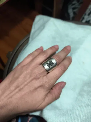 Anillo Tous Oso Negro Brillantes Plata