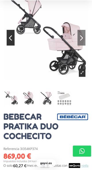 Carro Bebecar Pratika Rosa