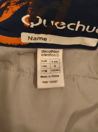 Mono Esquí Niño Quechua 4 Años