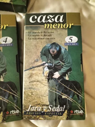 Lote 5 cintas VHS Caza Menor Jara y Sedal