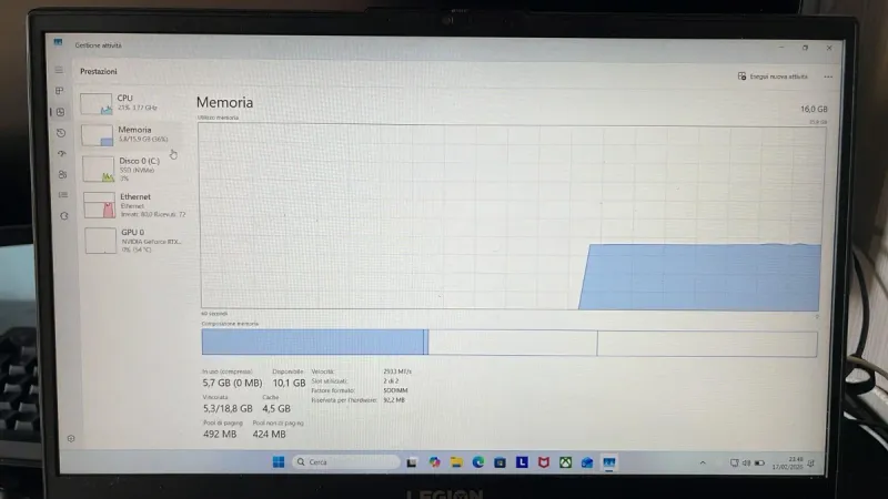 Laptop Gaming Lenovo Legion 5 Negro afbeelding 8