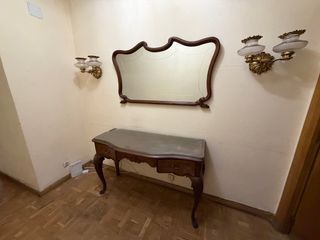 Espejo Madera Maciza Diseño Curvo