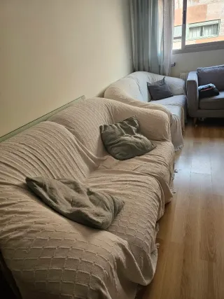 2 Sofá floral verde y multicolor