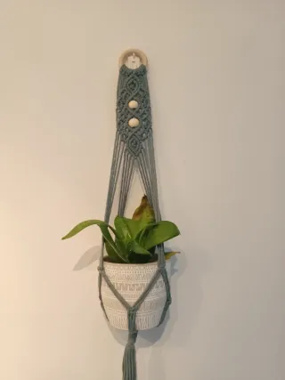 Colgador macramé para plantas