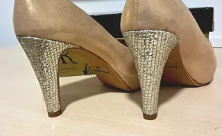 Zapatos Ana Roman plataforma camel diamantes