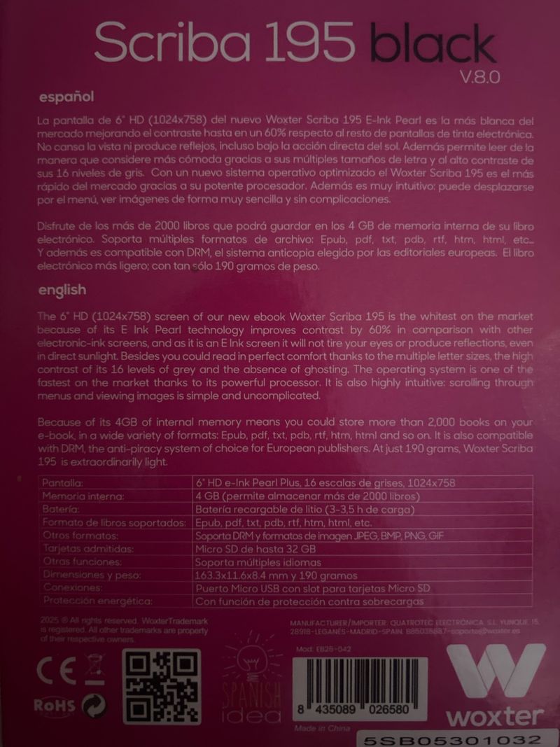 Ebook Woxter Scriba 195 Negro