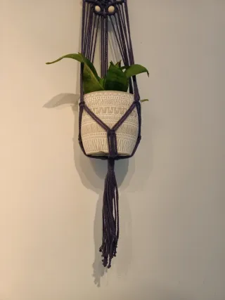 Colgador macramé para plantas