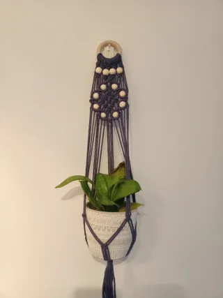 Colgador macramé para plantas
