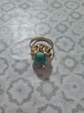 Conjunto Collar, Anillo y Pendientes Turquesa