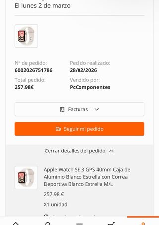 Apple Watch SE 3 Plata/Blanco