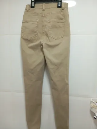 Pantalones pitillo beige mujer talla 34