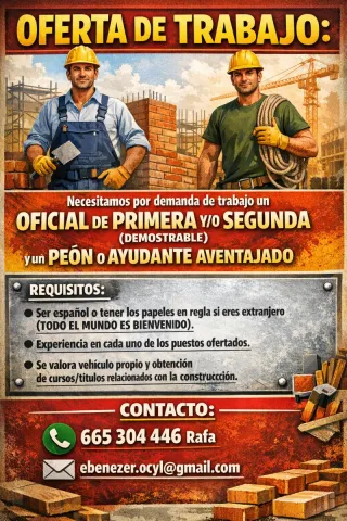 Busco oficial de 1 o de 2 en Zafra o alrededores