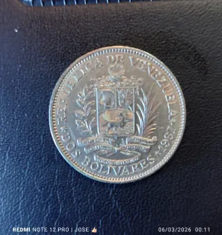 Moneda 2 Bolívares Venezuela 1967