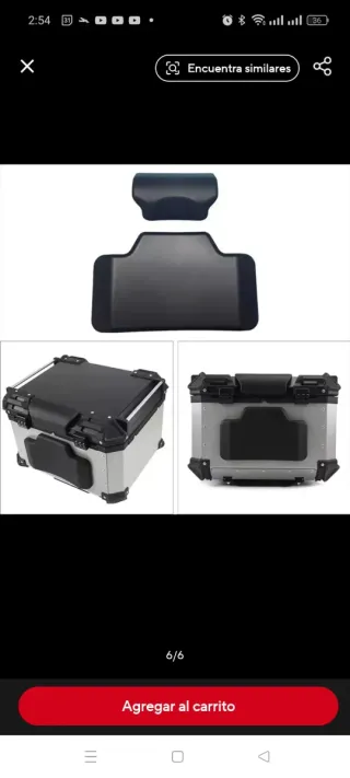 Respaldo Baúl Moto Adhesivo 45-65L