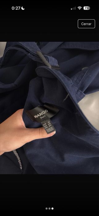 Gabardina azul Mango