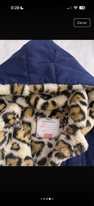 Abrigo azul marino con forro de leopardo