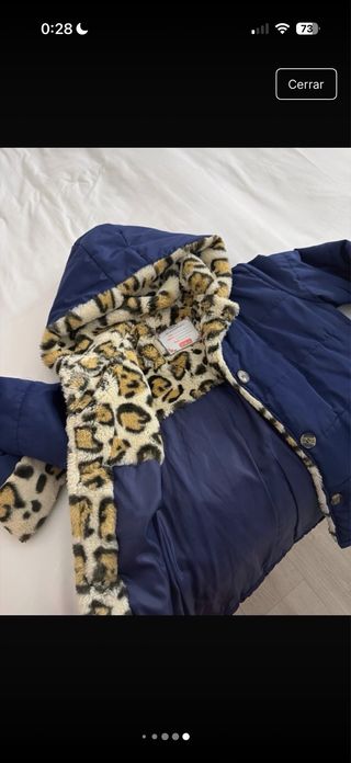 Abrigo azul marino con forro de leopardo