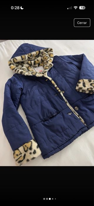 Abrigo azul marino con forro de leopardo