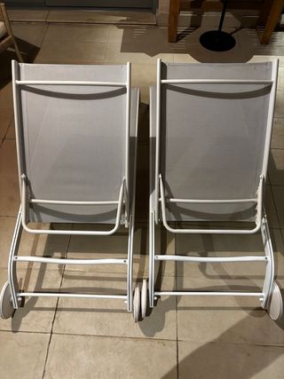 2 Hamacas / Tumbonas Aluminio Blancas