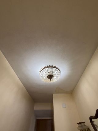 Lámpara de techo de cristal dorada