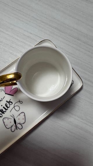 Set tazzina e piattino rettangolare per colazione