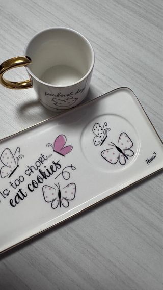 Set tazzina e piattino rettangolare per colazione