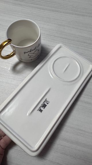 Set tazzina e piattino rettangolare per colazione