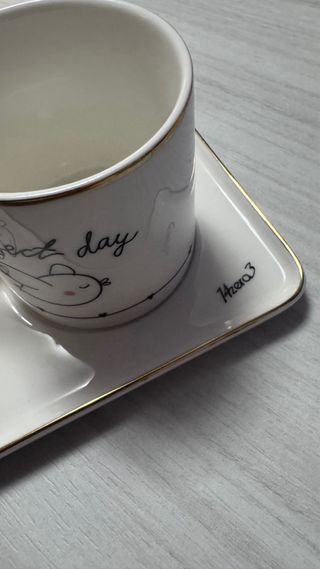 Set tazzina e piattino rettangolare per colazione