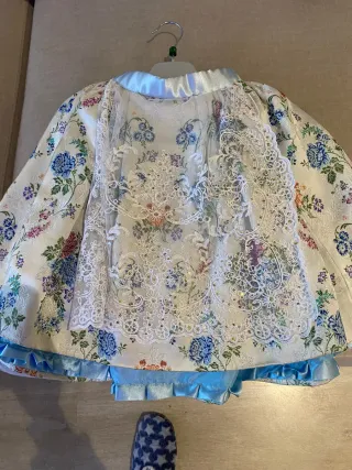 Traje de Fallera Azul y Multicolor