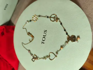 Colgante Tous Dorado Corazón Flor Paz Oso