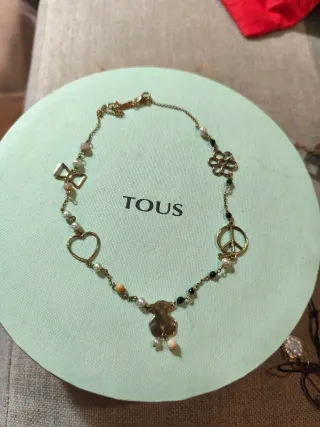 Colgante Tous Dorado Corazón Flor Paz Oso